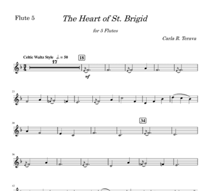 The Heart of St. Brigid for flute quintet | ScoreVivo