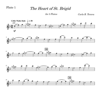 The Heart of St. Brigid for flute quintet | ScoreVivo