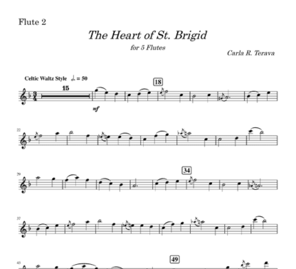 The Heart of St. Brigid for flute quintet | ScoreVivo