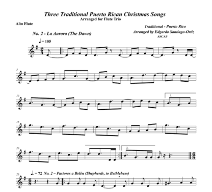 Three Traditional Puerto Rican Christmas Songs for flute trio | ScoreVivo