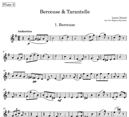 Berceuse & Tarantelle for flute nonet | ScoreVivo