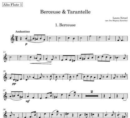 Berceuse & Tarantelle for flute nonet | ScoreVivo