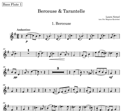 Berceuse & Tarantelle for flute nonet | ScoreVivo