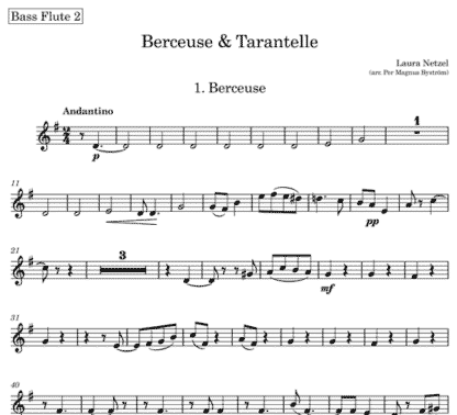 Berceuse & Tarantelle for flute nonet | ScoreVivo