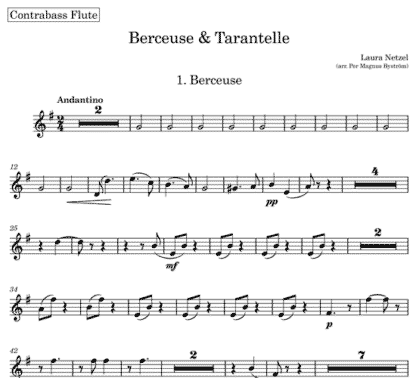 Berceuse & Tarantelle for flute nonet | ScoreVivo