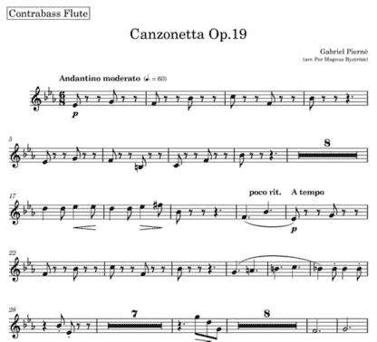 Canzonetta, Op 19 for clarinet solo and flute septet | ScoreVivo