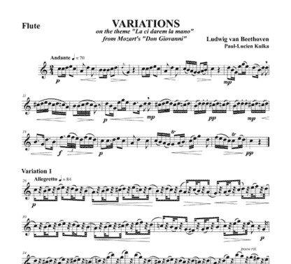 Variations on "La ci darem la mano" by Mozart for flute trio | ScoreVivo