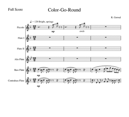 Color-Go-Round for flute sextet | ScoreVivo