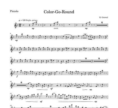 Color-Go-Round for flute sextet | ScoreVivo