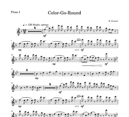 Color-Go-Round for flute sextet | ScoreVivo