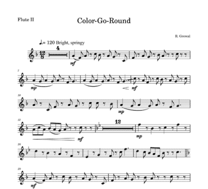 Color-Go-Round for flute sextet | ScoreVivo