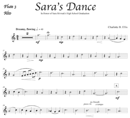 Sara's Dance for flute quartet | ScoreVivo