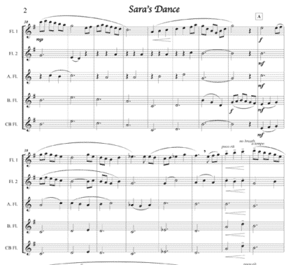 Sara's Dance for flute quartet | ScoreVivo