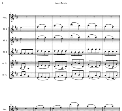 Insect Revels for flute sextet | ScoreVivo