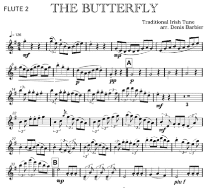 The Butterfly for flute quintet | ScoreVivo