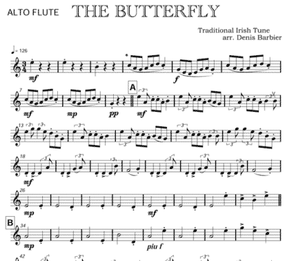 The Butterfly for flute quintet | ScoreVivo