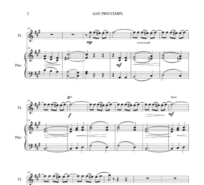 Gay Printemps, Op 11, Impromptu for flute and piano | ScoreVivo