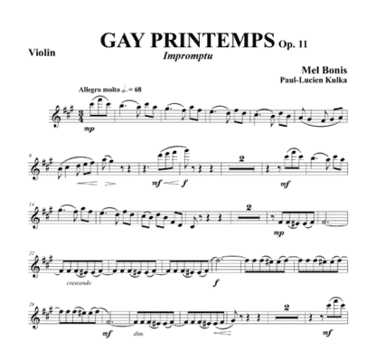 Gay Printemps, Op 11, Impromptu for violin and piano | ScoreVivo