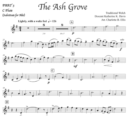 The Ash Grove for flute trio | ScoreVivo