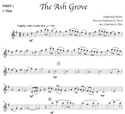 The Ash Grove for flute trio | ScoreVivo