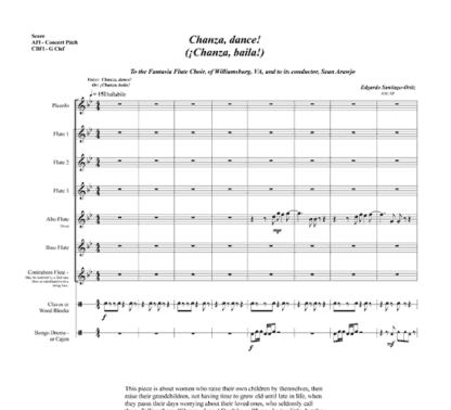 Chanza, dance! for flute, claves, bongs, and string bass - Image 2