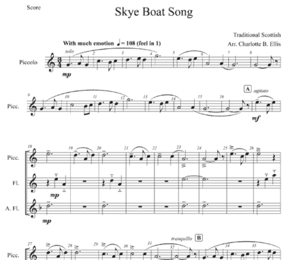 Skye Boat Song for flute trio - Image 2