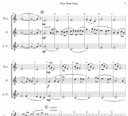 Skye Boat Song for flute trio - Image 3