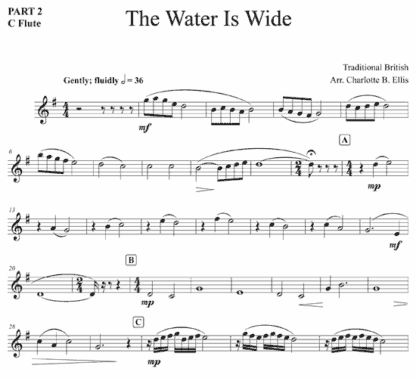 The Water is Wide for flute trio and soprano voice - Image 5
