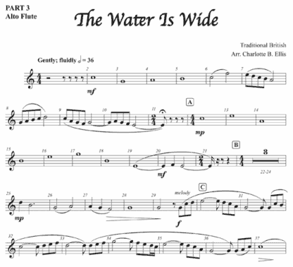 The Water is Wide for flute trio and soprano voice - Image 6