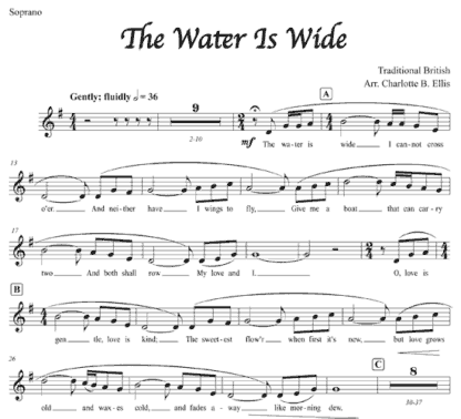 The Water is Wide for flute trio and soprano voice - Image 7