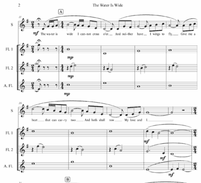 The Water is Wide for flute trio and soprano voice - Image 3