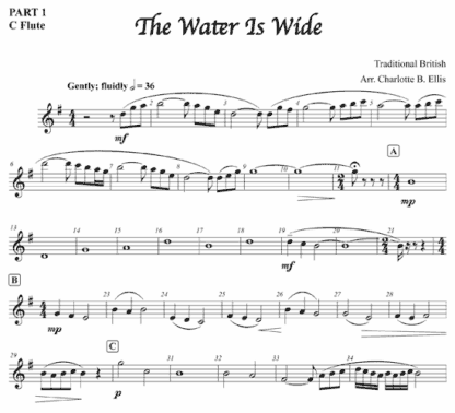 The Water is Wide for flute trio and soprano voice - Image 4