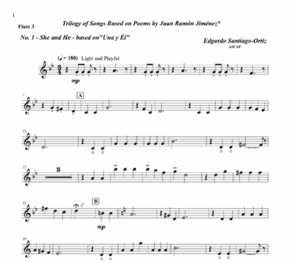 Trilogy of Songs for flute sextet and string bass optional - Image 7