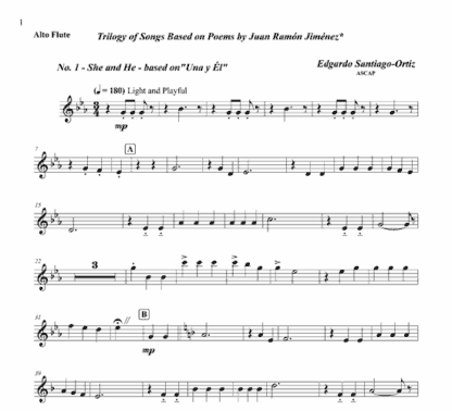 Trilogy of Songs for flute sextet and string bass optional - Image 8
