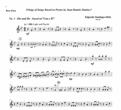 Trilogy of Songs for flute sextet and string bass optional - Image 9