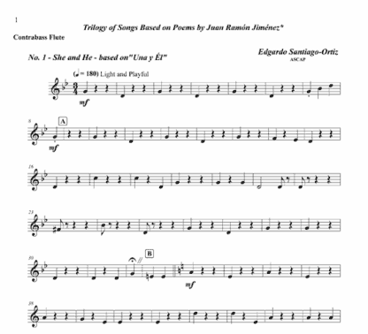 Trilogy of Songs for flute sextet and string bass optional - Image 10